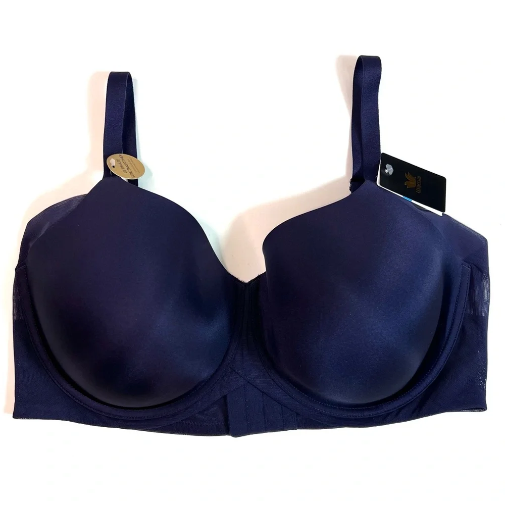 NWT Wacoal Ultimate Side Smoother T-Shirt Bra Navy Blue Size 42DDD
